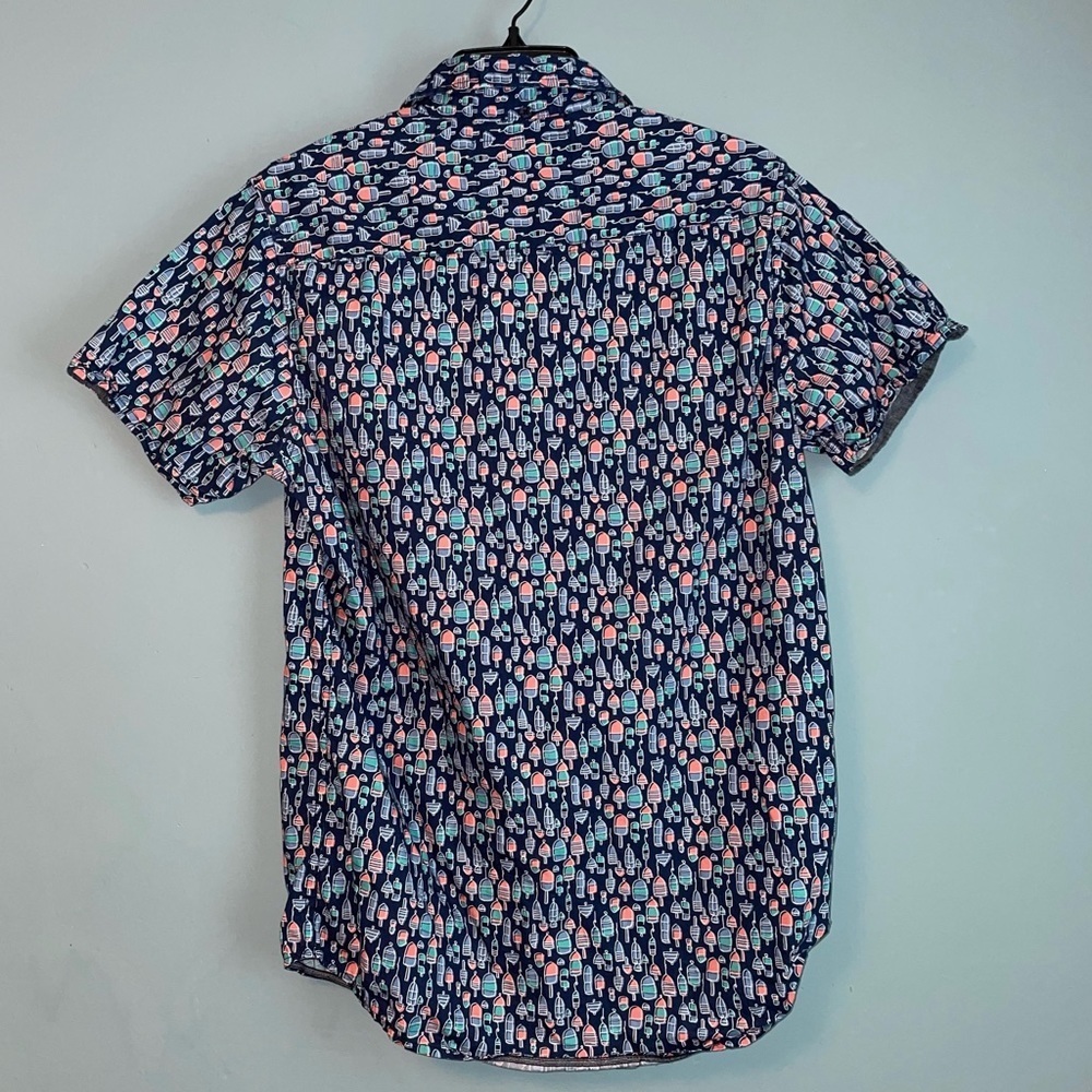 Broken Threads Fishing Bobbers Print Short Sleeve… - image 6